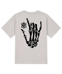 KTC0095 ハンドスカル半袖Tシャツ - ベージュ