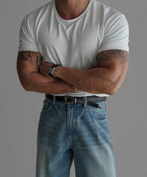 BOWLOW PRODUCT（バウロープロダクト）の「Premium Cotton Muscle Fit Short Sleeve T-Shirt [Ivory]（Tシャツ/カットソー・メンズ）」