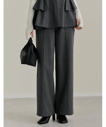 Re:EDIT（リエディ）の「[洗濯機で洗える][低身長/高身長サイズ有]圧縮ウールライクピンタックストレートパンツ（その他パンツ・レディース）」