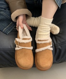 Mayree（メイリー）の「HALEY PESCA/ベルテッド　厚底ムートンスリッポン（スリッポン）」