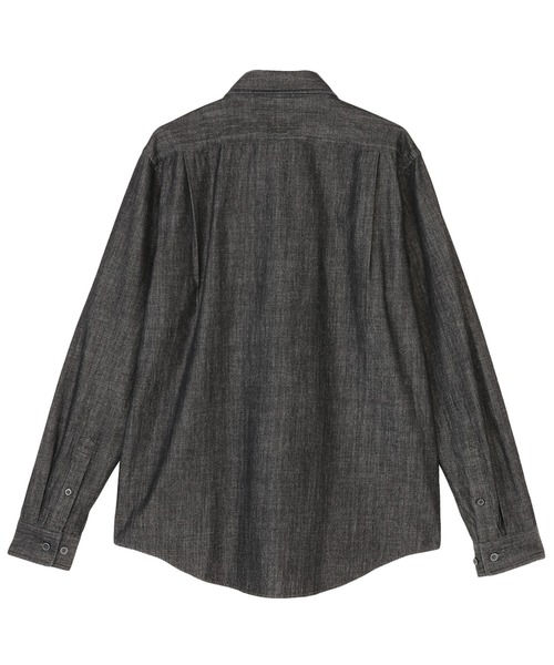 TOKYO SHIRTS（トウキョウシャツ）の「カラーテープ デニムシャツ（ポロシャツ・メンズ・ブラック・S/LL/L/M）」の2枚目の写真