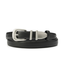 KICHUL（キチョル）の「2 Line buckle western leather belt (black)（ベルト）」