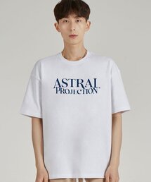 ベーシックレタリングロゴラウンドネック15番手綿半袖Tシャツ_ホワイト