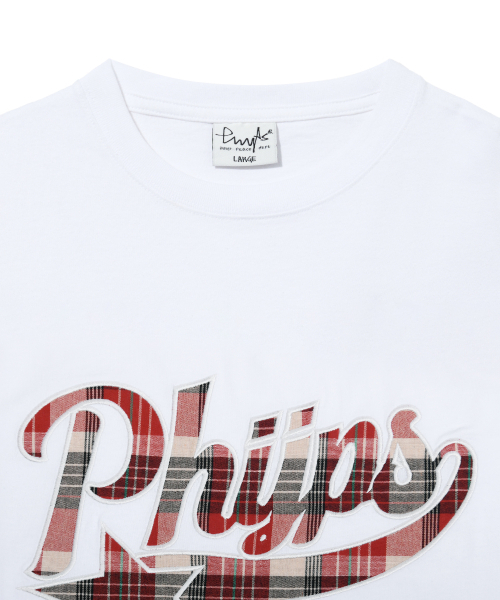 PHYSICAL DEPARTMENT(フィジカル デパートメント)の「チェックスターテールロゴ半袖Tシャツ_ホワイト(Tシャツ/カットソー・レディース・その他・SMALL/MEDIUM/LARGE/X-LARGE)」の4枚目の写真