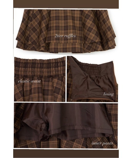 MISTREASS(ミストレアス)の「Plaid Tiered High Waist Mini Skirt(スカート・レディース・ブラック/ブラウン・FREE)」の10枚目の写真
