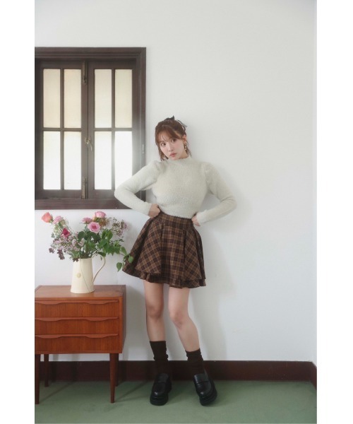 MISTREASS(ミストレアス)の「Plaid Tiered High Waist Mini Skirt(スカート・レディース・ブラック/ブラウン・FREE)」の4枚目の写真