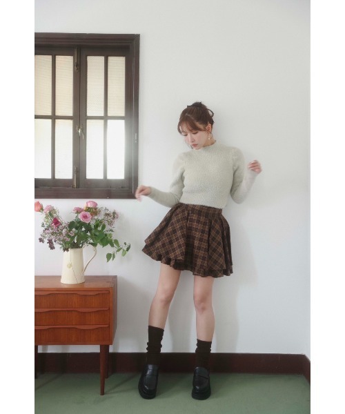 MISTREASS(ミストレアス)の「Plaid Tiered High Waist Mini Skirt(スカート・レディース・ブラック/ブラウン・FREE)」の5枚目の写真
