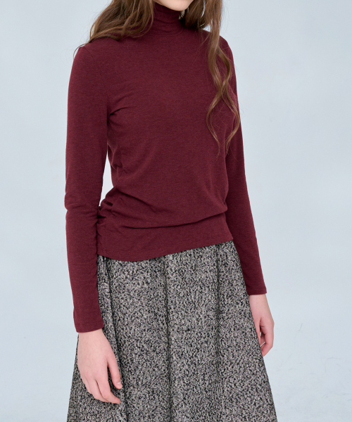 VOYONN（ボヨン）の「ウールレーヨンポーラTワイン913-2（Tシャツ/カットソー・レディース・Wine・FREE）」の3枚目の写真