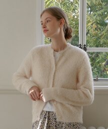 ROUND FUR CARDIGAN_BEIGE