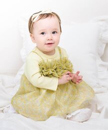 apres les cours | 花柄ボリュームチュールカバーオール(ロンパース)