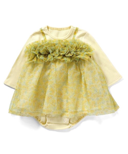 apres les cours（アプレレクール）の「花柄ボリュームチュールカバーオール（ロンパース・キッズ・イエロー/ピンク・70/80）」の9枚目の写真