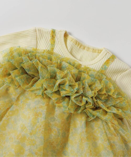 apres les cours（アプレレクール）の「花柄ボリュームチュールカバーオール（ロンパース・キッズ・イエロー/ピンク・70/80）」の12枚目の写真