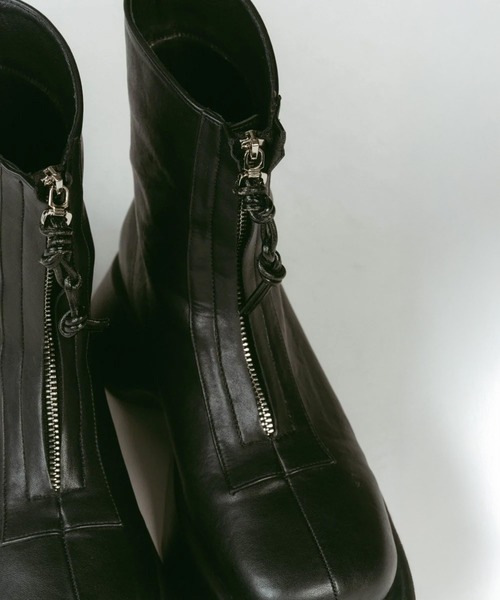 Knuth Marf(クヌースマーフ)の「front zip platform boots(ブーツ・レディース・ブラウン/ブラック・24cm/25cm/23cm)」の7枚目の写真