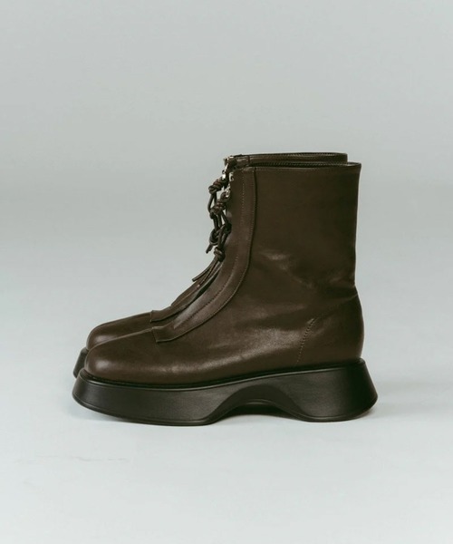 Knuth Marf(クヌースマーフ)の「front zip platform boots(ブーツ・レディース・ブラウン/ブラック・24cm/25cm/23cm)」の9枚目の写真