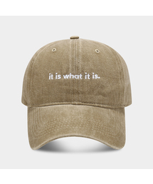 HELLOJUN（へロージュン）の「It Is What It Is Washing Lettering Ball Cap [Sand Beige]（キャップ）」