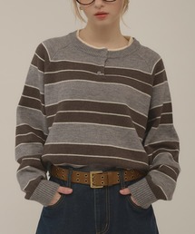 henryneck border knit / ヘンリーネックボーダーニット