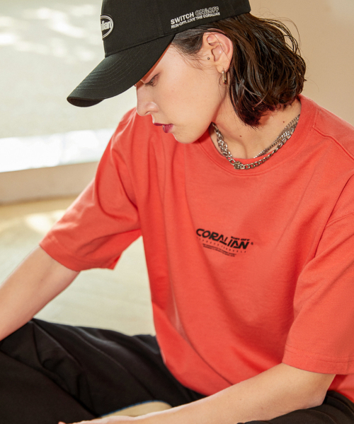 CORALIAN（コラリアン）の「ランオフピケット 半袖 綿 Tシャツ ピンク（Tシャツ/カットソー・メンズ・その他・S/M/L/2XL/XL/4XL/5XL/6XL/XS/3XL）」の2枚目の写真