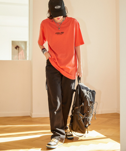 CORALIAN（コラリアン）の「ランオフピケット 半袖 綿 Tシャツ ピンク（Tシャツ/カットソー・メンズ・その他・S/M/L/2XL/XL/4XL/5XL/6XL/XS/3XL）」の4枚目の写真