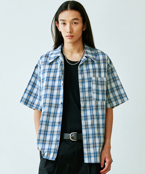 KND(ケイエヌディ)の「オーシャンチェックオープンカラーシャツ(シャツ/ブラウス・メンズ・その他・1(M)/2(L))」の6枚目の写真