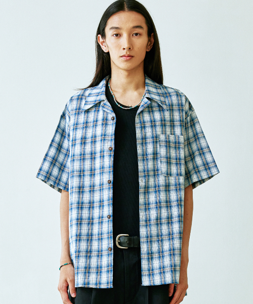 KND(ケイエヌディ)の「オーシャンチェックオープンカラーシャツ(シャツ/ブラウス・メンズ・その他・1(M)/2(L))」の2枚目の写真