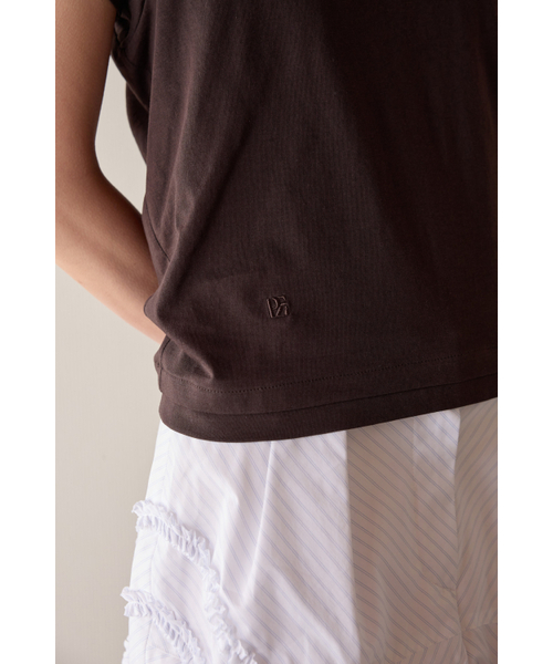 PEEP(ピープ)の「ベーシックフラットサークルTシャツ_ダークチョコレート(Tシャツ/カットソー・レディース・ダークブラウン・FREE)」の2枚目の写真