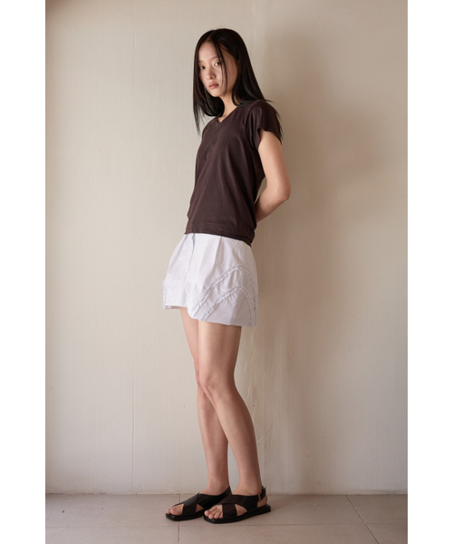 PEEP(ピープ)の「ベーシックフラットサークルTシャツ_ダークチョコレート(Tシャツ/カットソー・レディース・ダークブラウン・FREE)」の4枚目の写真