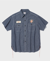 OUTSTANDING（アウトスタンディング）の「WAPPEN CHAMBRAY WORK HALF SHIRT_D.BLUE（シャツ/ブラウス・メンズ）」