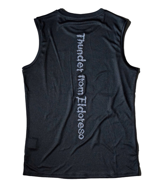 ELDORESO(エルドレッソ)の「Watching Sleeveless / ウォッチングスリーブレス(Tシャツ/カットソー・メンズ・ブラック/ホワイト・MEDIUM)」の3枚目の写真