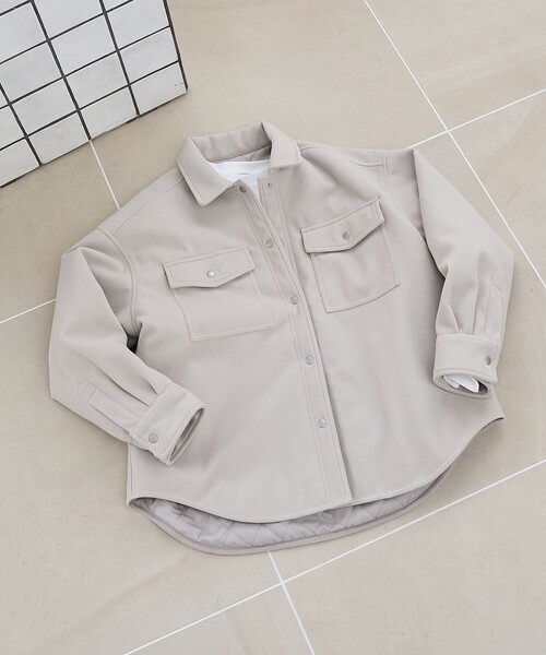 coen（コーエン）の「メルトン中綿CPOジャケット（ブルゾン・レディース・ライトブルー/ナチュラル/ネイビー・M/L）」の4枚目の写真