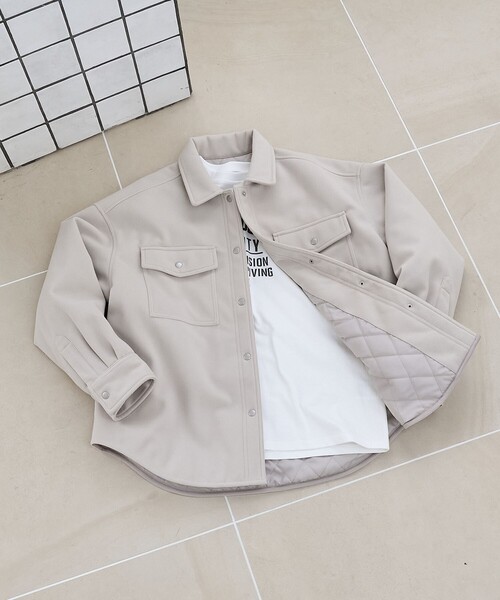 coen（コーエン）の「メルトン中綿CPOジャケット（ブルゾン・レディース・ライトブルー/ナチュラル/ネイビー・M/L）」の5枚目の写真