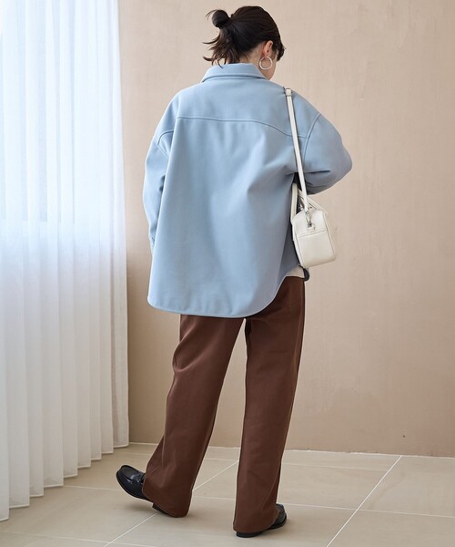 coen（コーエン）の「メルトン中綿CPOジャケット（ブルゾン・レディース・ライトブルー/ナチュラル/ネイビー・M/L）」の8枚目の写真