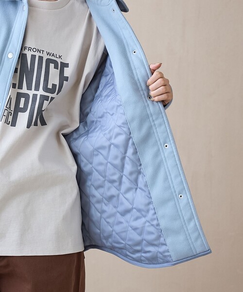 coen（コーエン）の「メルトン中綿CPOジャケット（ブルゾン・レディース・ライトブルー/ナチュラル/ネイビー・M/L）」の12枚目の写真