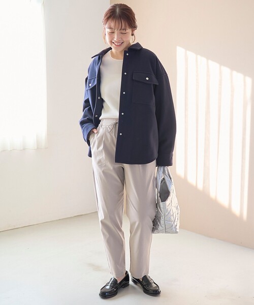 coen（コーエン）の「メルトン中綿CPOジャケット（ブルゾン・レディース・ライトブルー/ナチュラル/ネイビー・M/L）」の13枚目の写真