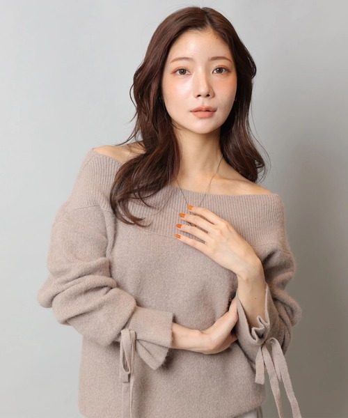 新品タグ付！アプワイザーリッシェ　タックスリーブニット UVケア】6分袖タックスリーブニット《洗濯機OK／XS～LL
