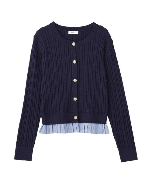 2026SS】プリーツレイヤーケーブルニットカーディガン（カーディガン