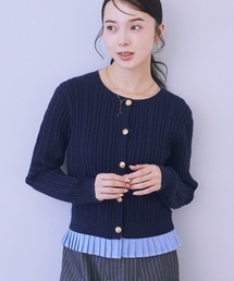 THE TOE ライトブルー ケーブルニットカーディガン S THE TOE ライトブルー ケーブルニットカーディガン S THE TOE ライト