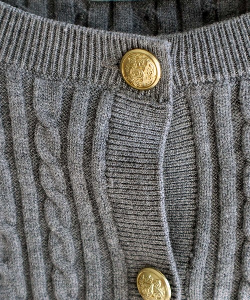 earth music&ecology（アースミュージックアンドエコロジー）の「【2026SS】プリーツレイヤーケーブルニットカーディガン（カーディガン/ボレロ・レディース・グレー/アイボリー/ネイビー・FREE）」の13枚目の写真