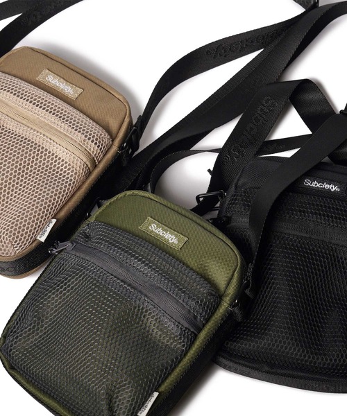 Subciety(サブサエティ)の「Mesh pocket mini shoulder bag(ショルダーバッグ・メンズ・オリーブ/ブラック/ベージュ・FREE)」の11枚目の写真