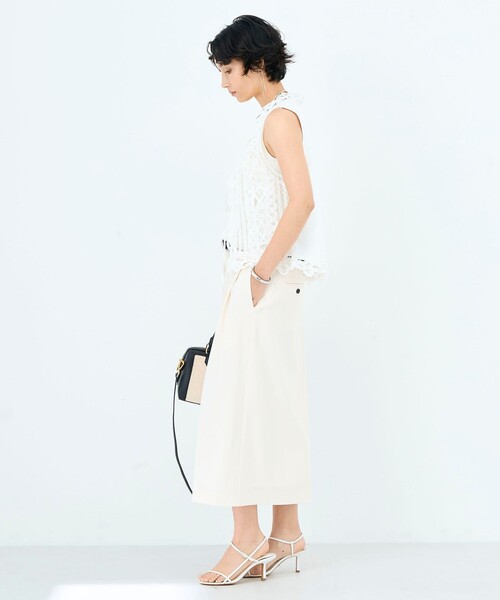 NOLLEY’S（ノーリーズ）の「《手洗い可能》バテンレースジレ（ベスト・レディース・チャコールグレー/オフホワイト・38）」の5枚目の写真