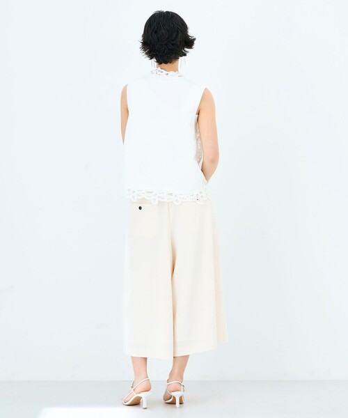 NOLLEY’S（ノーリーズ）の「《手洗い可能》バテンレースジレ（ベスト・レディース・チャコールグレー/オフホワイト・38）」の6枚目の写真