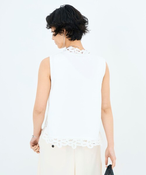 NOLLEY’S（ノーリーズ）の「《手洗い可能》バテンレースジレ（ベスト・レディース・チャコールグレー/オフホワイト・38）」の9枚目の写真