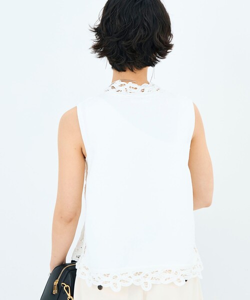 NOLLEY’S（ノーリーズ）の「《手洗い可能》バテンレースジレ（ベスト・レディース・チャコールグレー/オフホワイト・38）」の10枚目の写真