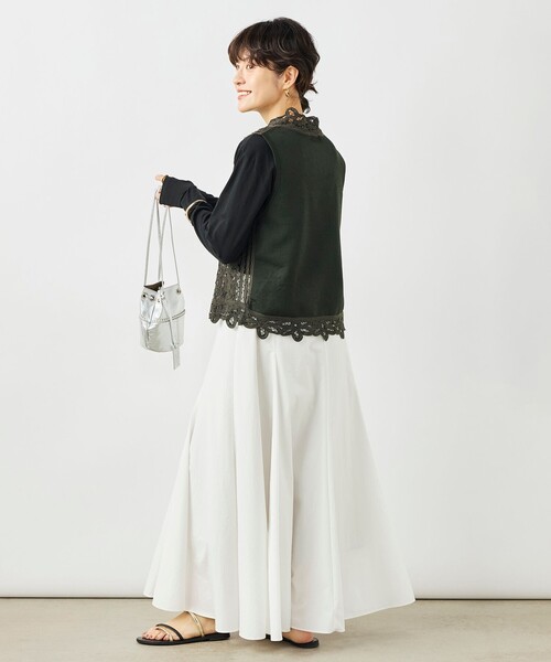 NOLLEY’S（ノーリーズ）の「《手洗い可能》バテンレースジレ（ベスト・レディース・チャコールグレー/オフホワイト・38）」の15枚目の写真