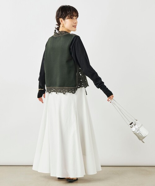 NOLLEY’S（ノーリーズ）の「《手洗い可能》バテンレースジレ（ベスト・レディース・チャコールグレー/オフホワイト・38）」の16枚目の写真