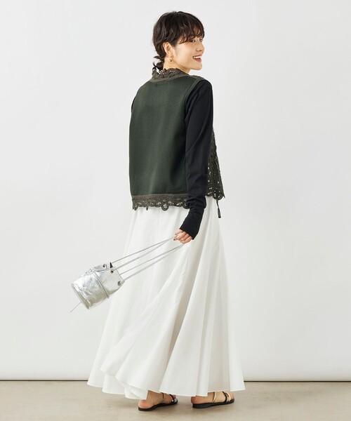 NOLLEY’S（ノーリーズ）の「《手洗い可能》バテンレースジレ（ベスト・レディース・チャコールグレー/オフホワイト・38）」の17枚目の写真