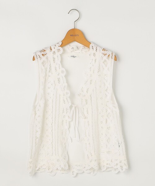 NOLLEY’S（ノーリーズ）の「《手洗い可能》バテンレースジレ（ベスト・レディース・チャコールグレー/オフホワイト・38）」の22枚目の写真