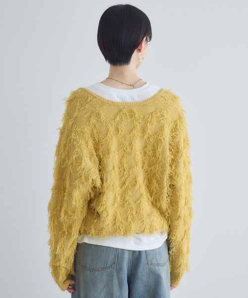 Paradise Picnic(パラダイスピクニック)の「cloche フリンジニットトップス(ニット/セーター・レディース・イエロー/ブラック/グレー・FREE)」の21枚目の写真