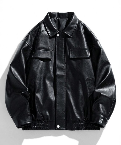 CALIFORNIA OUTFITTERS(カリフォルニア アウトフィッターズ)の「12A12-SZ フラップポケット PUレザー ジャケット(その他アウター・メンズ・ブラック・XL/L/M)」の1枚目の写真
