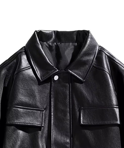 CALIFORNIA OUTFITTERS(カリフォルニア アウトフィッターズ)の「12A12-SZ フラップポケット PUレザー ジャケット(その他アウター・メンズ・ブラック・XL/L/M)」の3枚目の写真