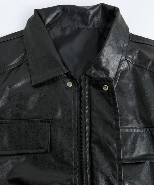 CALIFORNIA OUTFITTERS(カリフォルニア アウトフィッターズ)の「12A12-SZ フラップポケット PUレザー ジャケット(その他アウター・メンズ・ブラック・XL/L/M)」の9枚目の写真